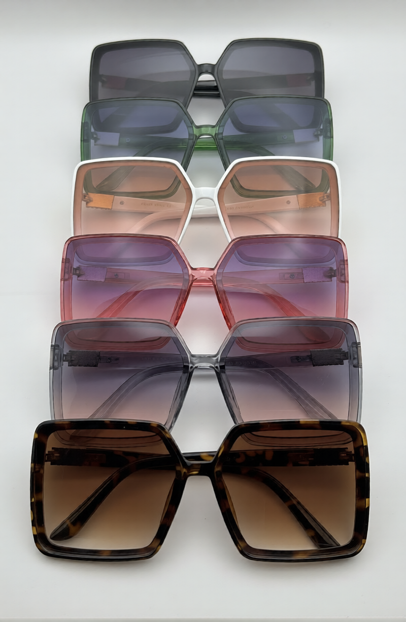Large Square Sunglasses Bulk Pack | 12 PCS Assorted