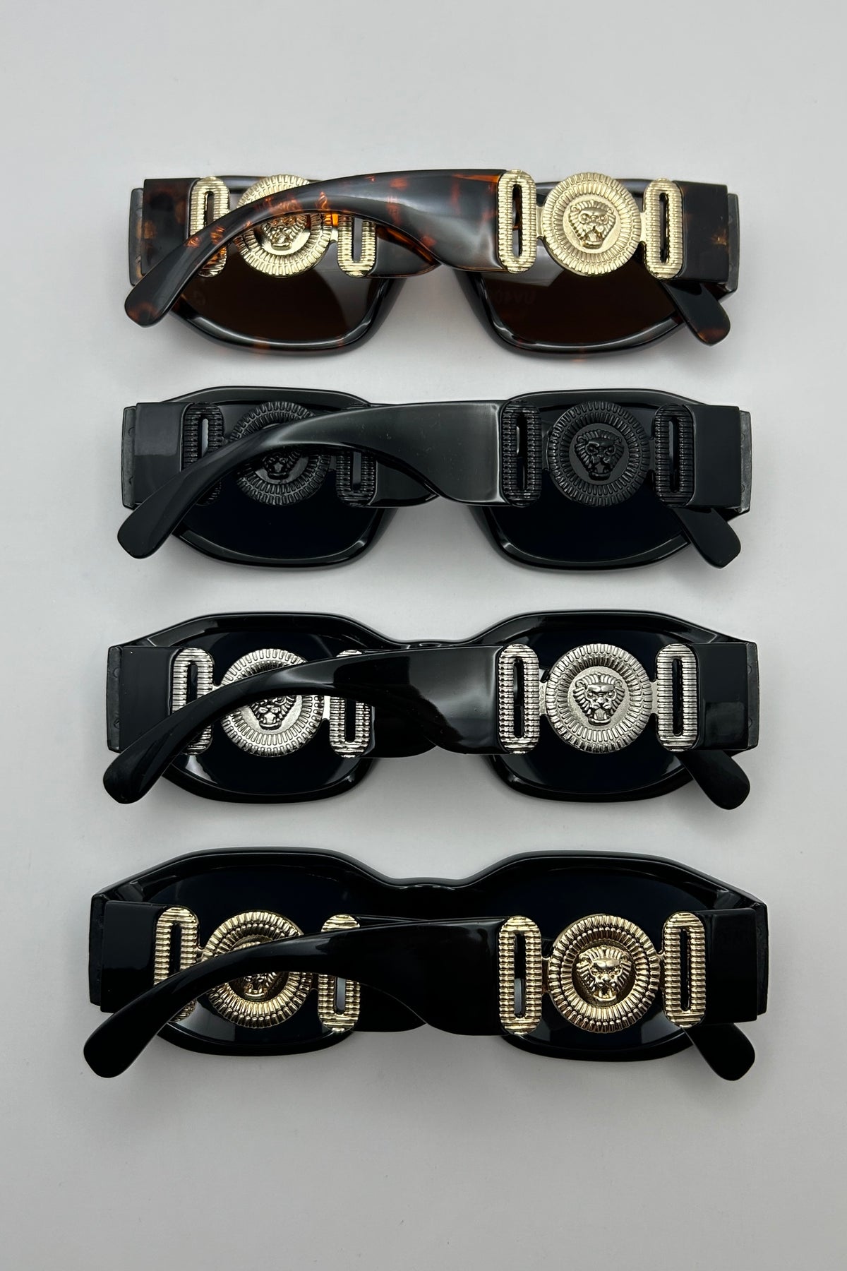 Temple Emblem Geometric Sunglasses Bulk Pack | 12 PCS Assorted