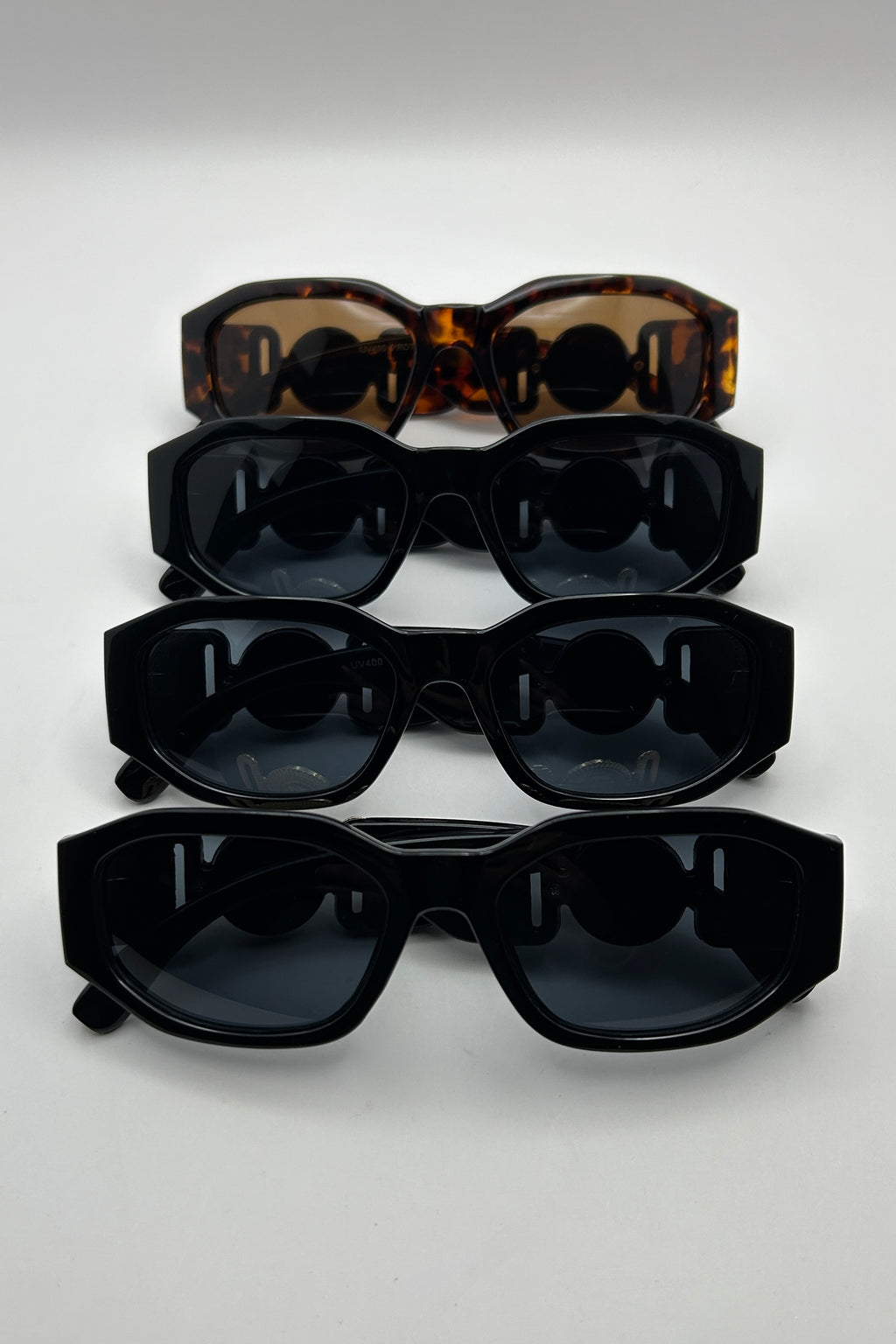 Temple Emblem Geometric Sunglasses Bulk Pack | 12 PCS Assorted