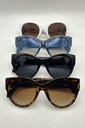 Large Cat Eye Floral Temple Accent Sunglasses Bulk Pack | 12 PCS Assorted
