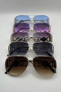 Metal Aviator Temple Detail Sunglasses Bulk Pack | 12 PCS Assorted