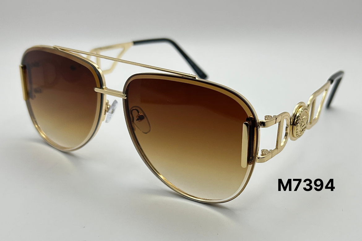 Metal Aviator Temple Detail Sunglasses Bulk Pack | 12 PCS Assorted