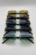 Small Rectangle Jaguar Hinge Wood Temple Sunglasses Bulk Pack | 12 PCS Assorted