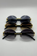 Oval Jaguar Hinge Wood Temple Sunglasses Bulk Pack | 12 PCS Assorted