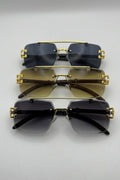 Rectangle Jaguar Hinge Wood Temple Sunglasses Bulk Pack | 12 PCS Assorted