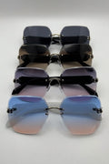 Rimless Snake Head Temple Sunglasses Bulk Pack | 12 PCS Assorted