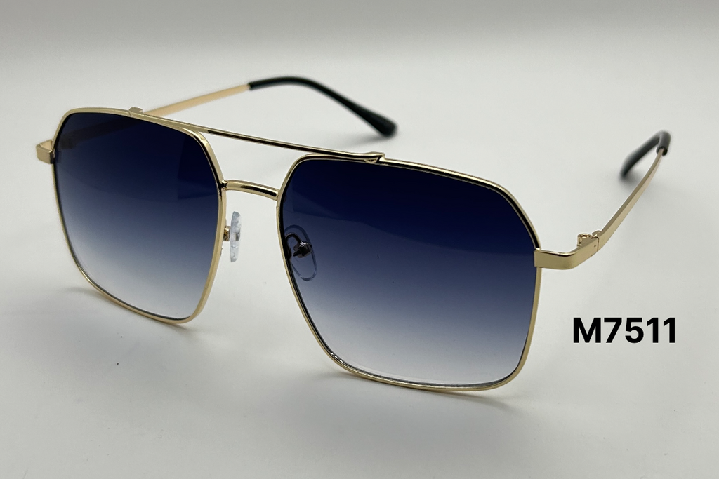 Slim Double Bridge Square Aviator Sunglasses Bulk Pack | 12 PCS Assorted