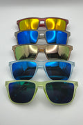 Sport Color Mirror Two Dot Stud Accent Sunglasses Bulk Pack | 12 PCS Assorted